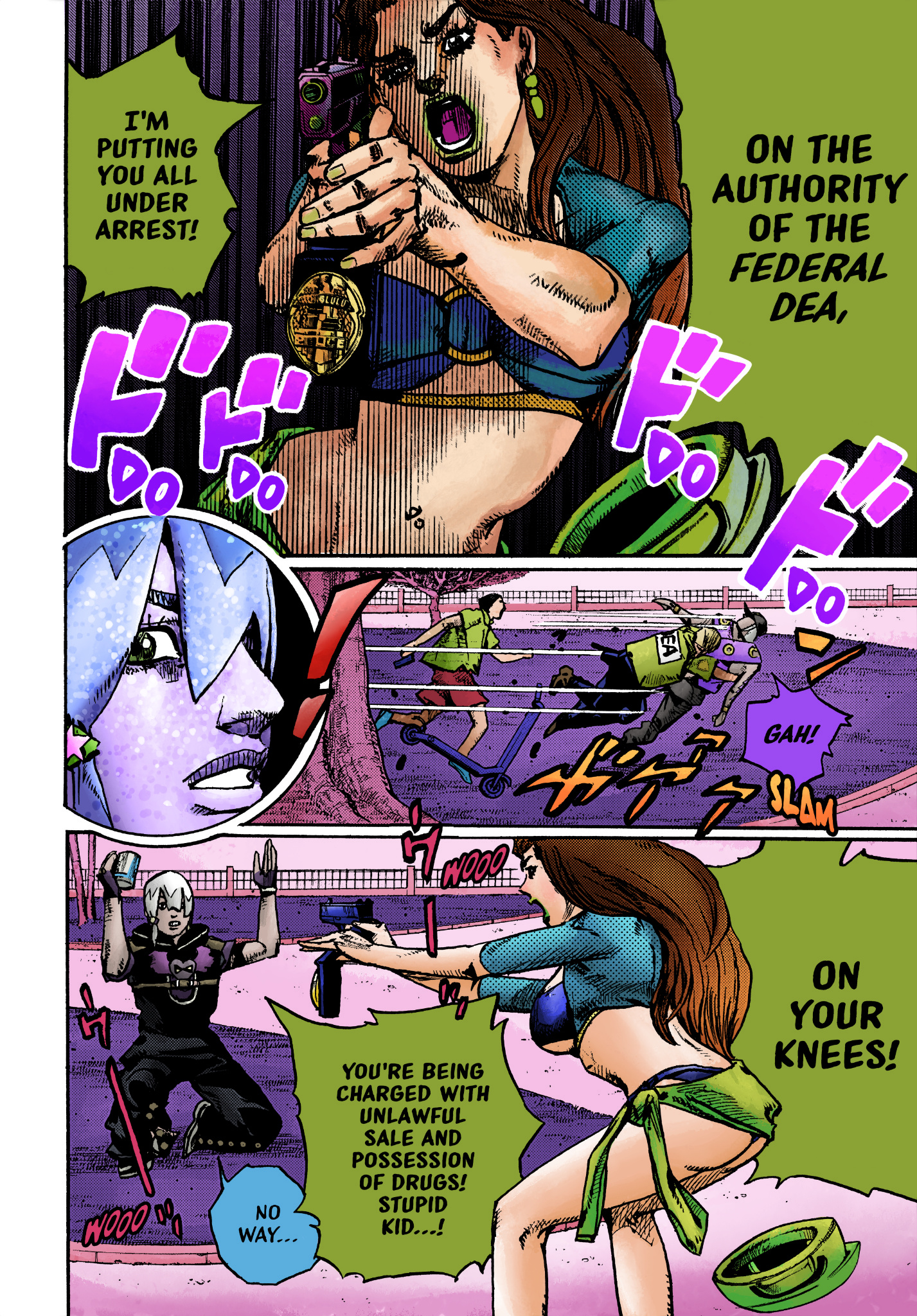 Jojo's Bizarre Adventure Part 9 - The Jojolands (Fan-Colored) - Chapter 2: The Japanese Person On Hawai’i Island