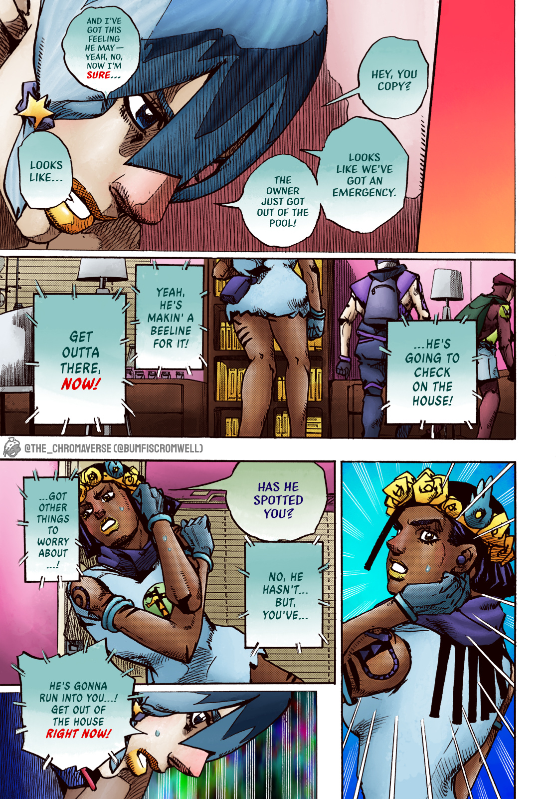 Jojo's Bizarre Adventure Part 9 - The Jojolands (Fan-Colored) - Chapter 3: Search For The Diamond In The Mansion