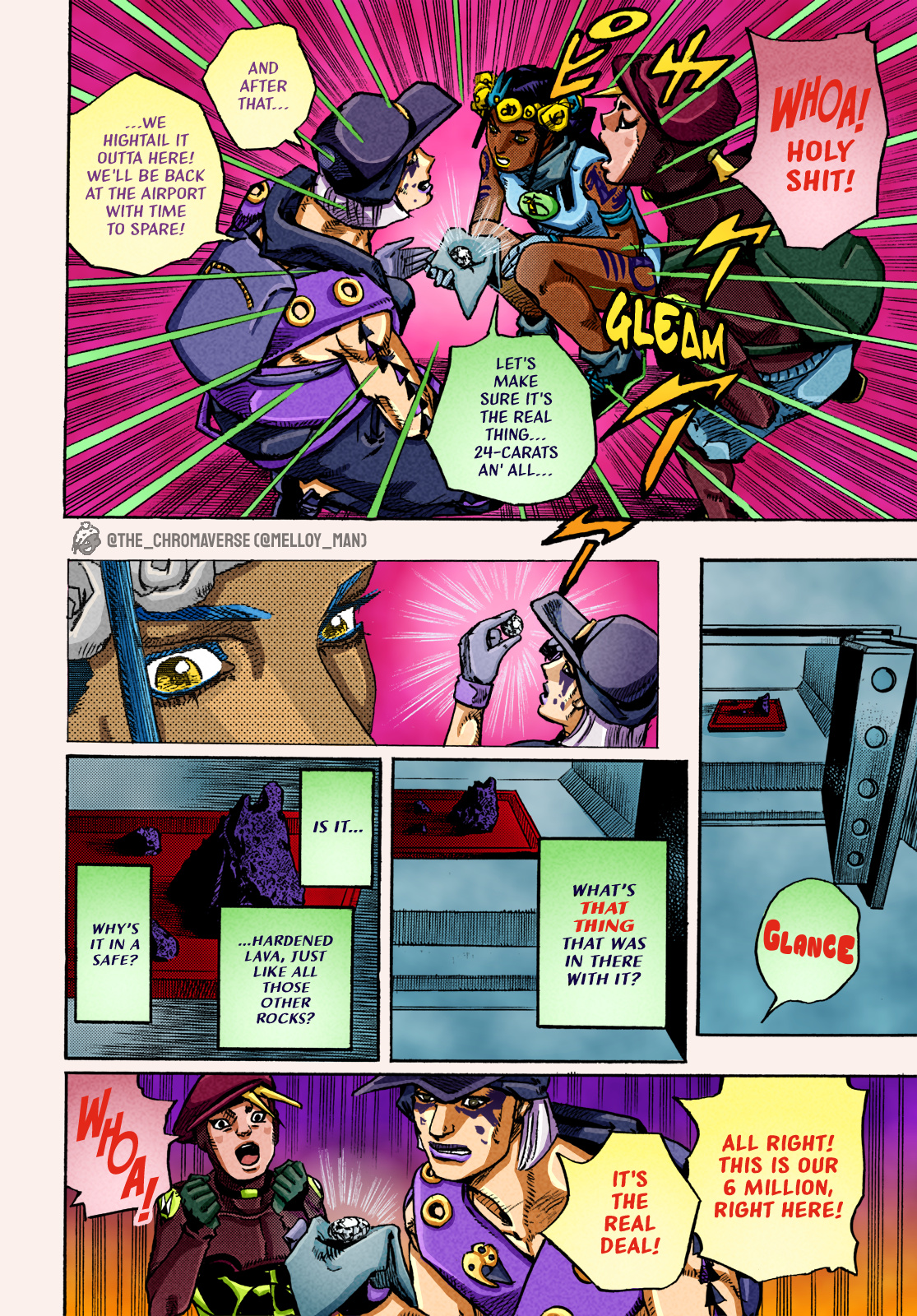 Jojo's Bizarre Adventure Part 9 - The Jojolands (Fan-Colored) - Chapter 3: Search For The Diamond In The Mansion