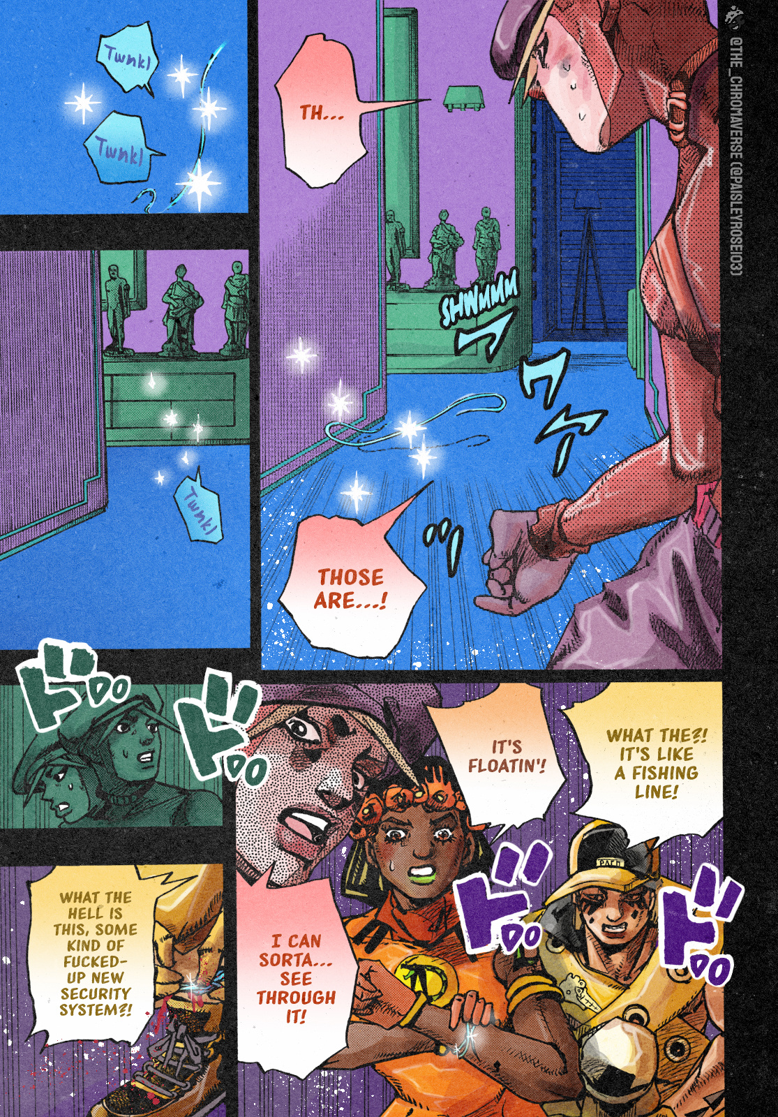 Jojo's Bizarre Adventure Part 9 - The Jojolands (Fan-Colored) - Chapter 3: Search For The Diamond In The Mansion