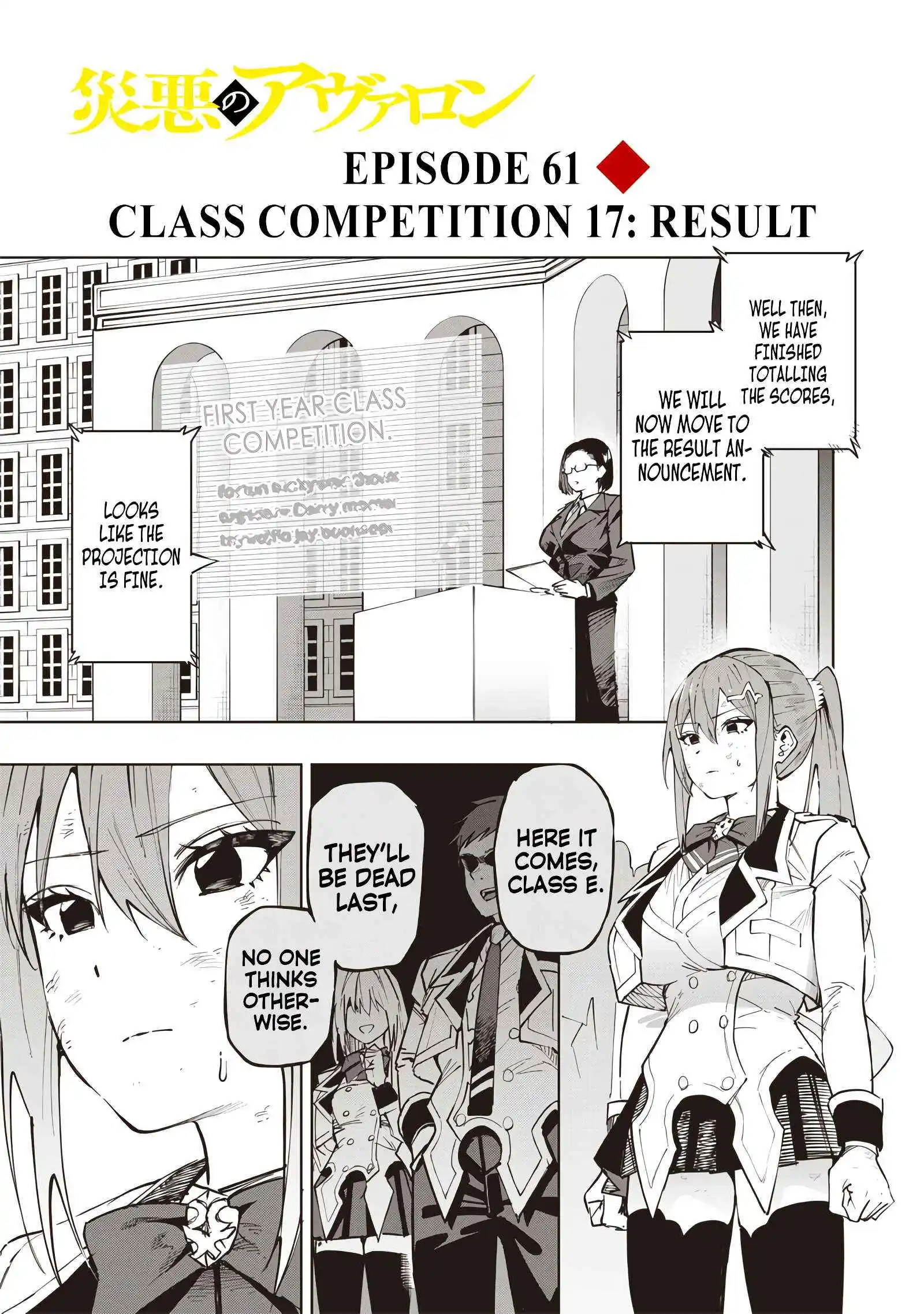 Avalon Of Disaster - Chapter 61: Class Competition 17: Result