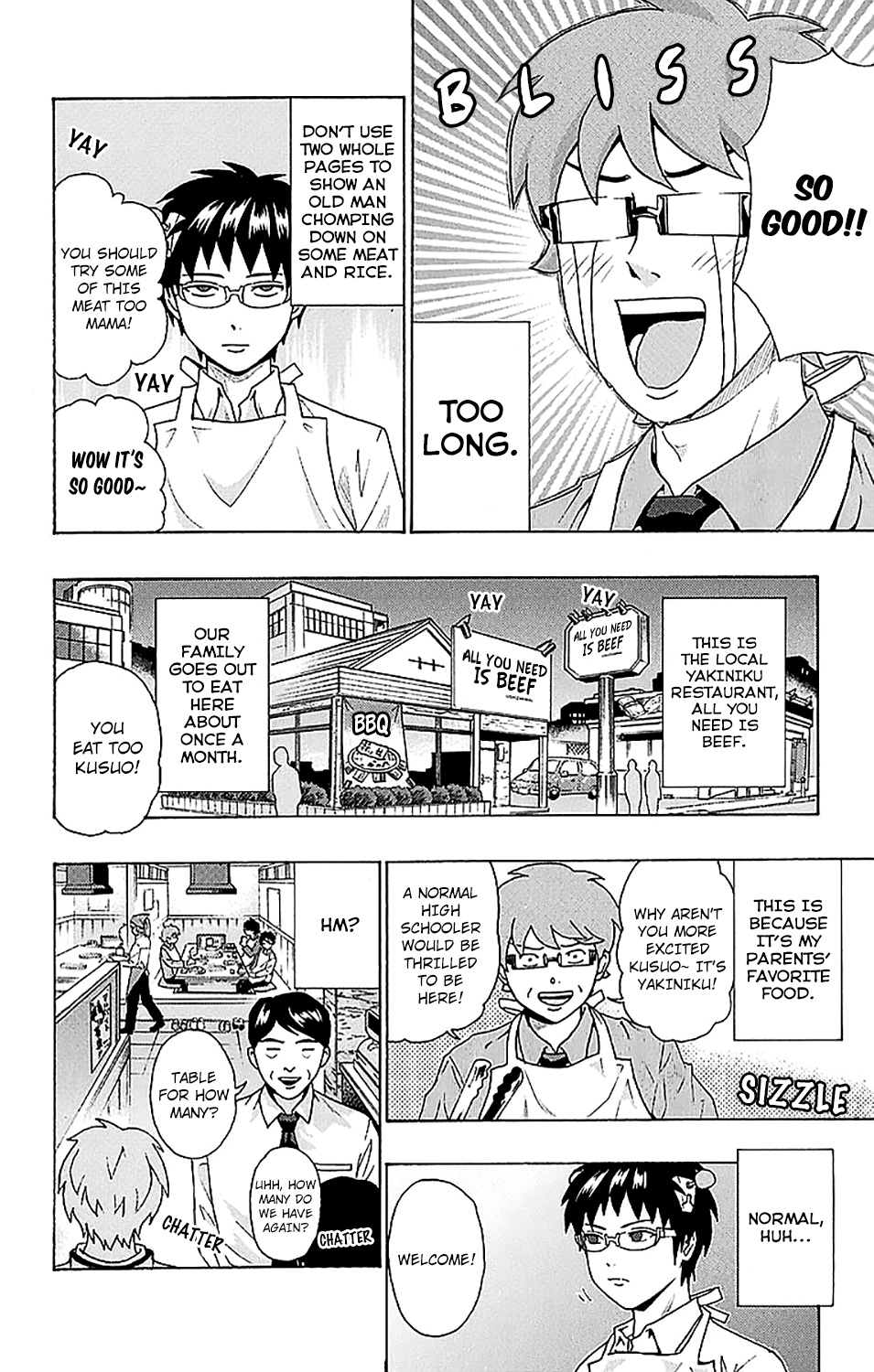 Saiki Kusuo No Sainan - Chapter 235: Make Psiure You Eat Your Vegetables! Yakiniku Time