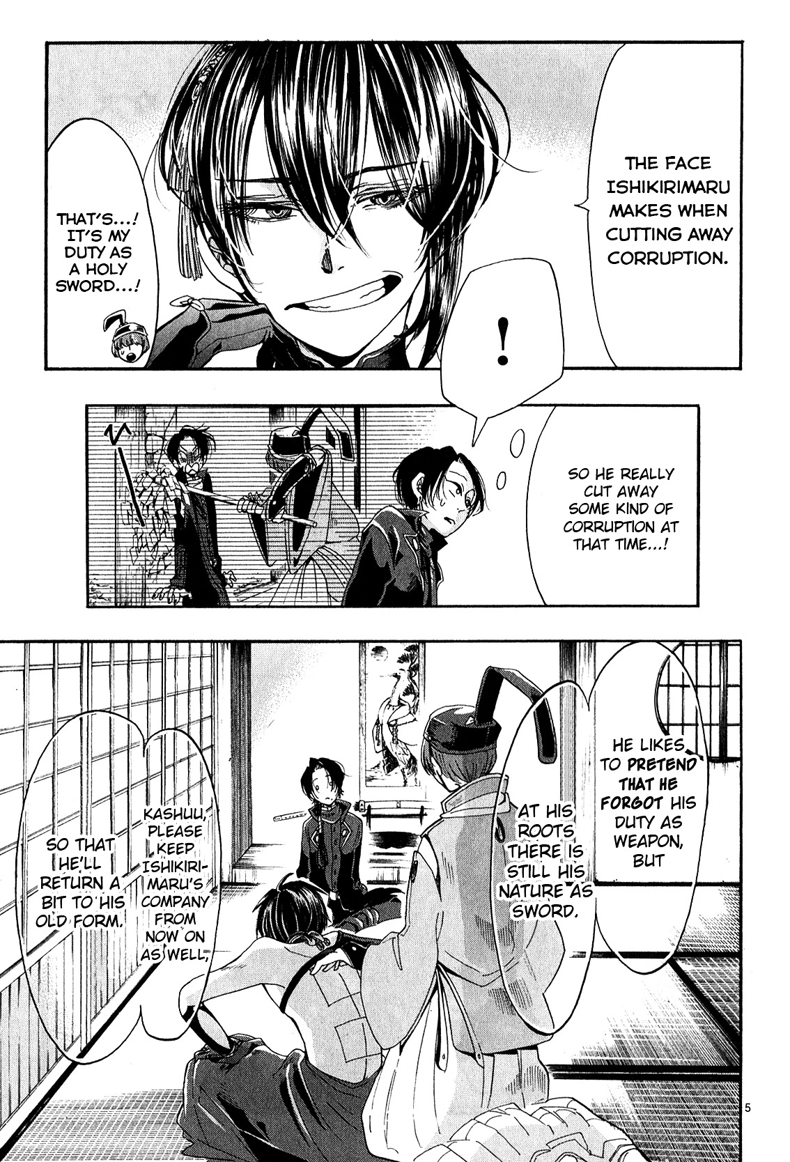 Touken Ranbu Anthology ~ Hibana Mae, Touken Danshi ~ - Vol.1 Chapter 6 : Mikazuki Knows About It / Takagi Yuuna