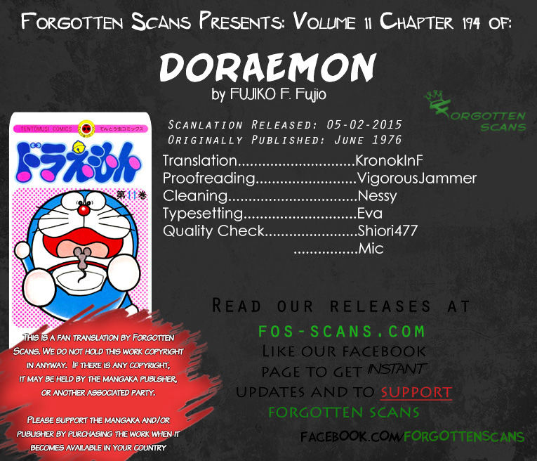 Doraemon - Vol.11 Chapter 194 : Disaster Training Machine