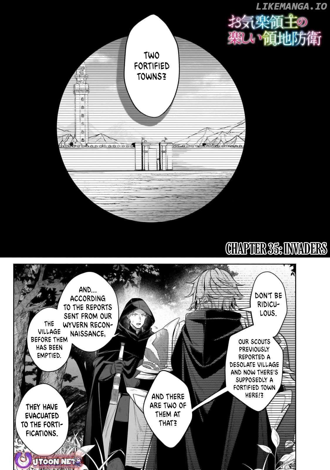 Okiraku Ryoushu no Tanoshii Ryouchi Bouei - Chapter 35.1